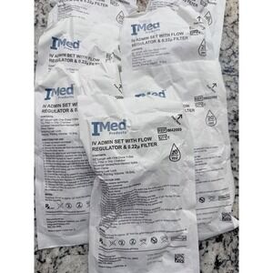 Lot 7 I-Med IV Admin Set with Flow Regulator & 0.22µ Filter IV Drip Set Exp 2028